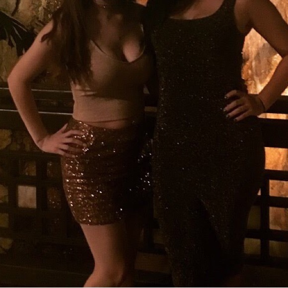 Rose Gold/Copper Sequin Skirt - Picture 3 of 3